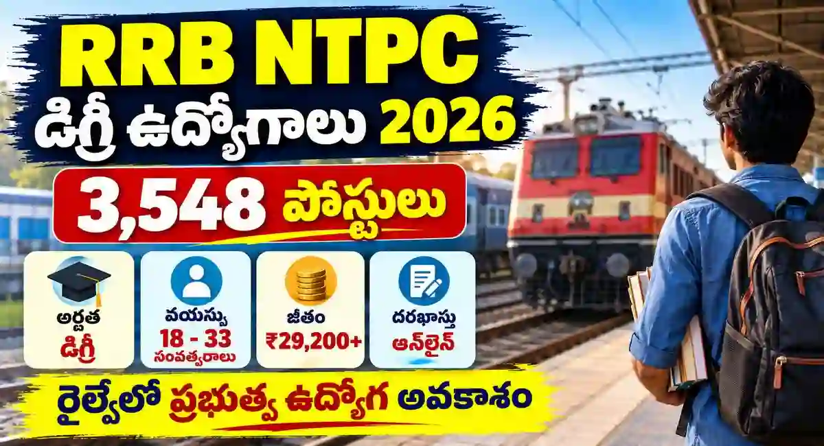 RRB NTPC Graduate Recruitment 2026 in telugu full deatils